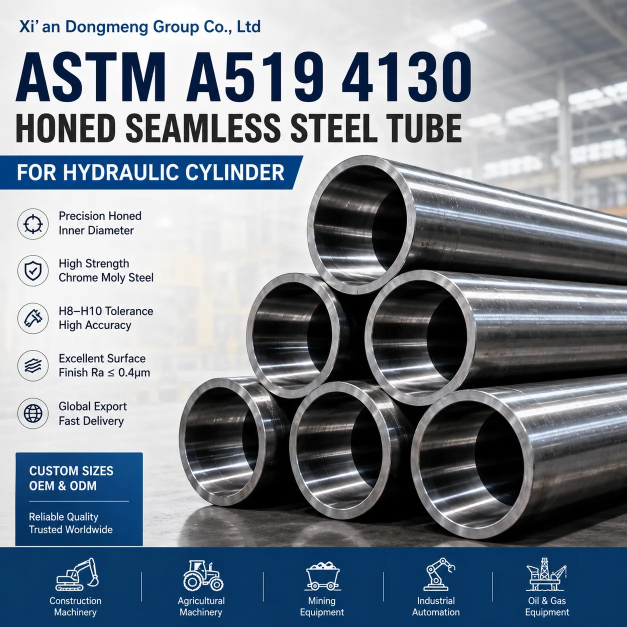 ASTM A519 4130 lihvitud õmblusteta terastoru hüdrosilindrile